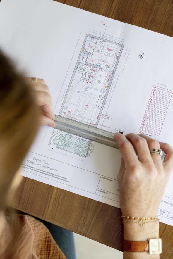 Plan technique d’architecture d’intérieur détaillé pour la rénovation d’un espace de vie